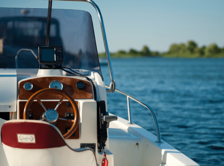 interior of a boat on the water