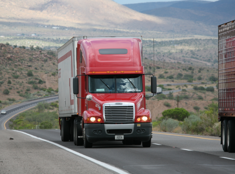 tractor-trailer on highway