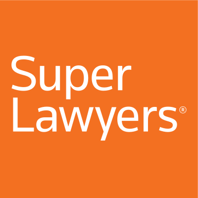 orange background with white text reading super lawyers