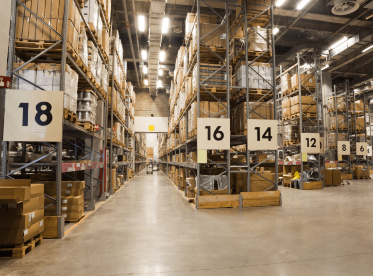 photo of several aisles in a home improvement store