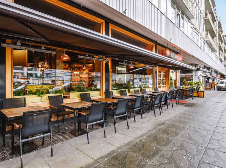 outdoor patio of a restaurant