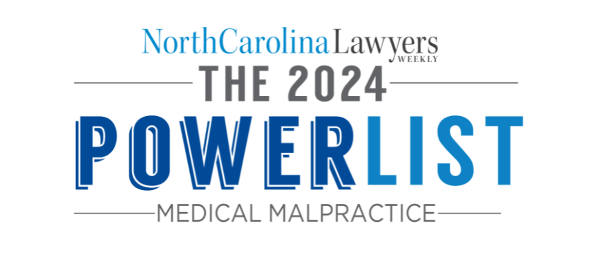 North Carolina Lawyers Weekly The 2024 Power List Medical Malpractice badge, white background
